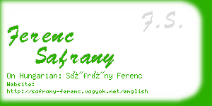 ferenc safrany business card